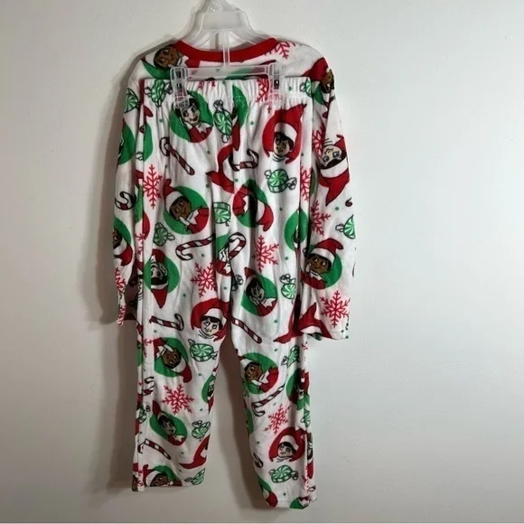 Elf on the Shelf Fleece Pajamas Sz 8 Kids NEW Christmas Red White Green